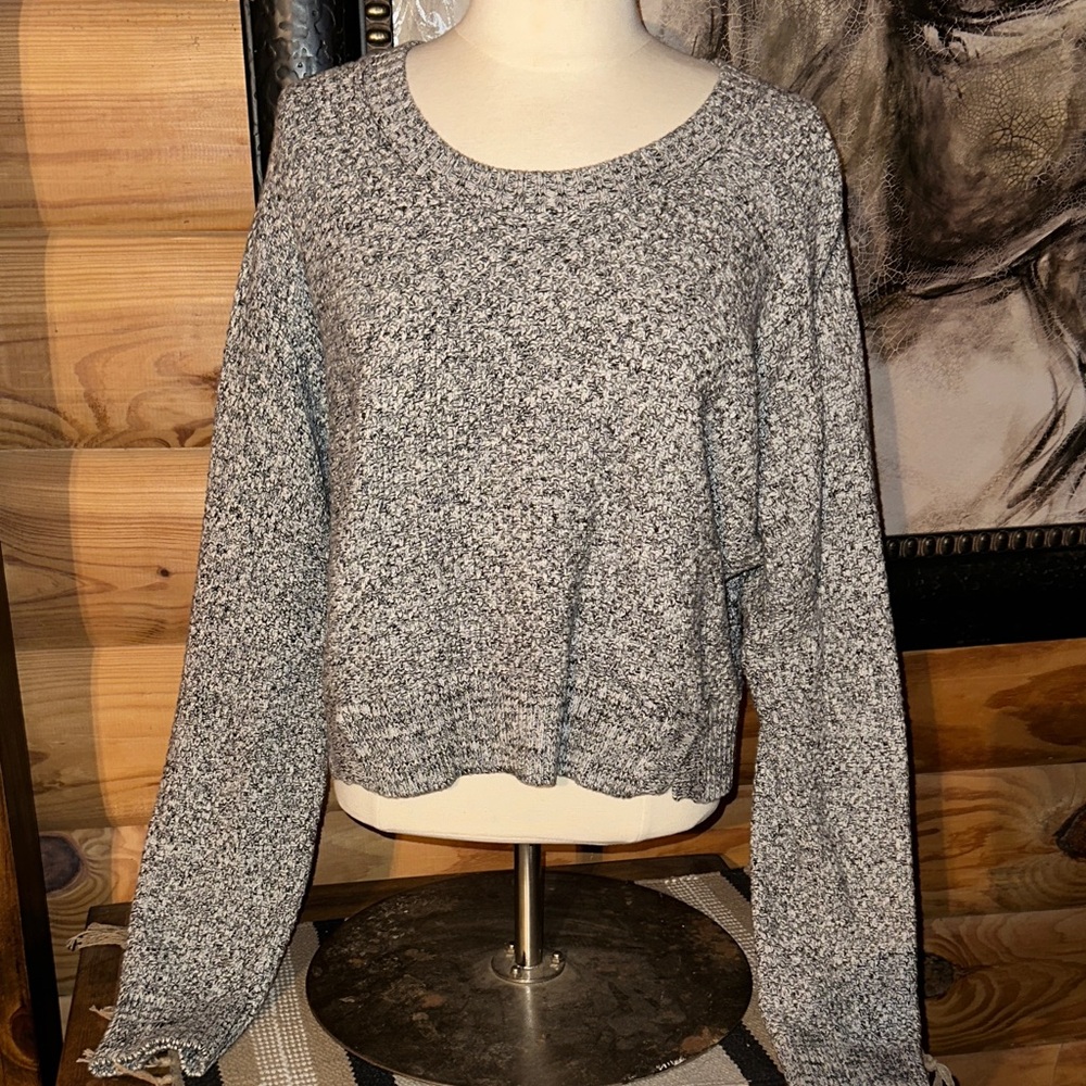 Banana Republic Gray Marled Knit Sweater